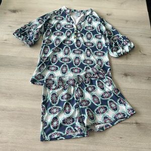 Tracy Neghosian Geo Print Short Set M EUC
